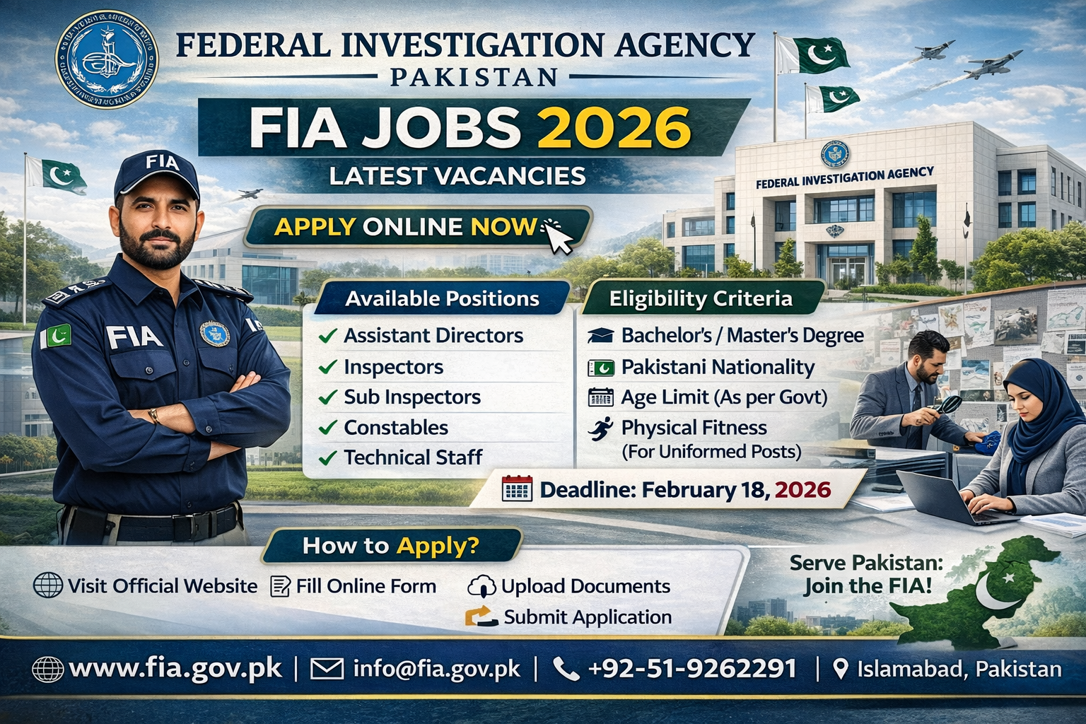 Federal Investigation Agency FIA Jobs 2026 Pakistan Latest Government Vacancies