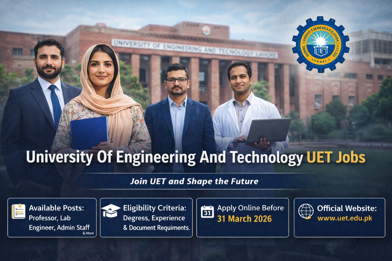 University Of Engineering And Technology UET Jobs 2026 Latest Teaching and Non-Teaching Vacancies